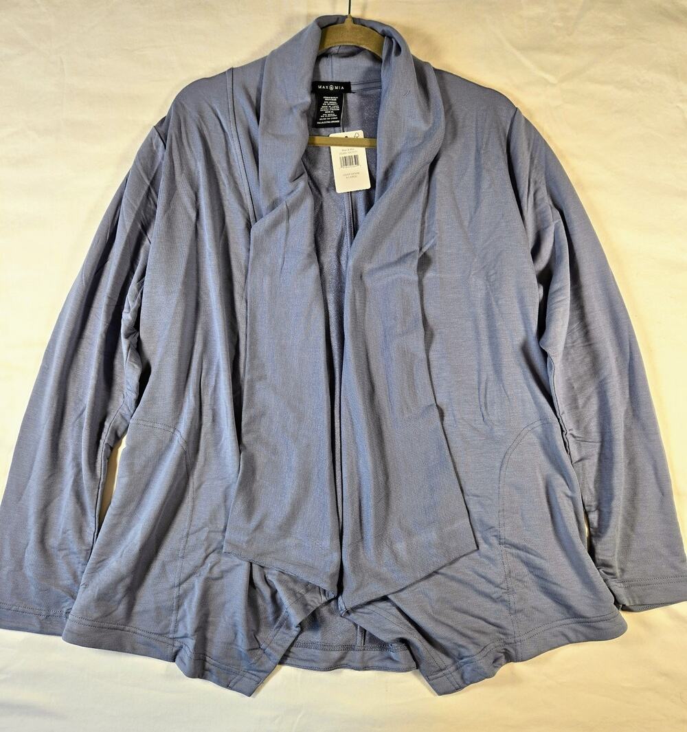 NWT Max & Mia Femme Cardigan Size XL Modal Luxe Feel Light Blue Grannycore